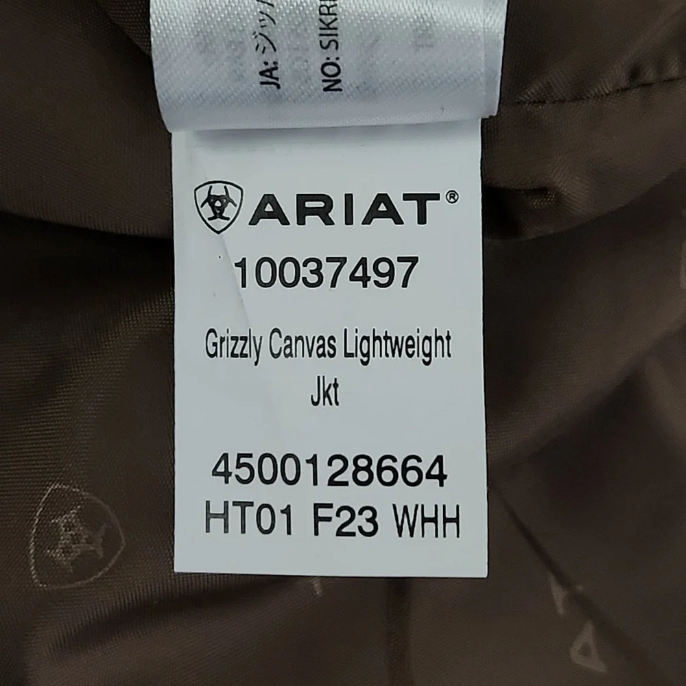 Ariat Grizzly Canvas Lightweight Jacket Mens Large Cub Brown Concealed Carry NEW